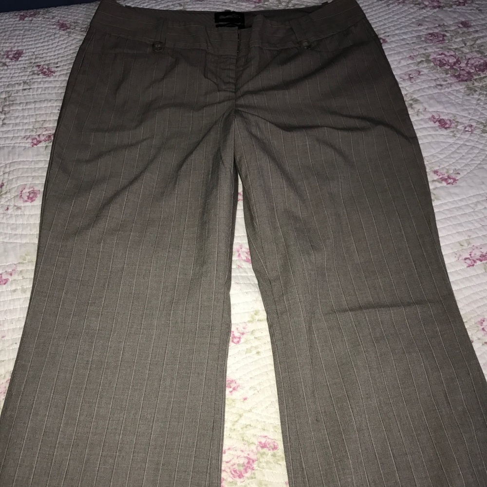 Light brown pants with pin stripe detail