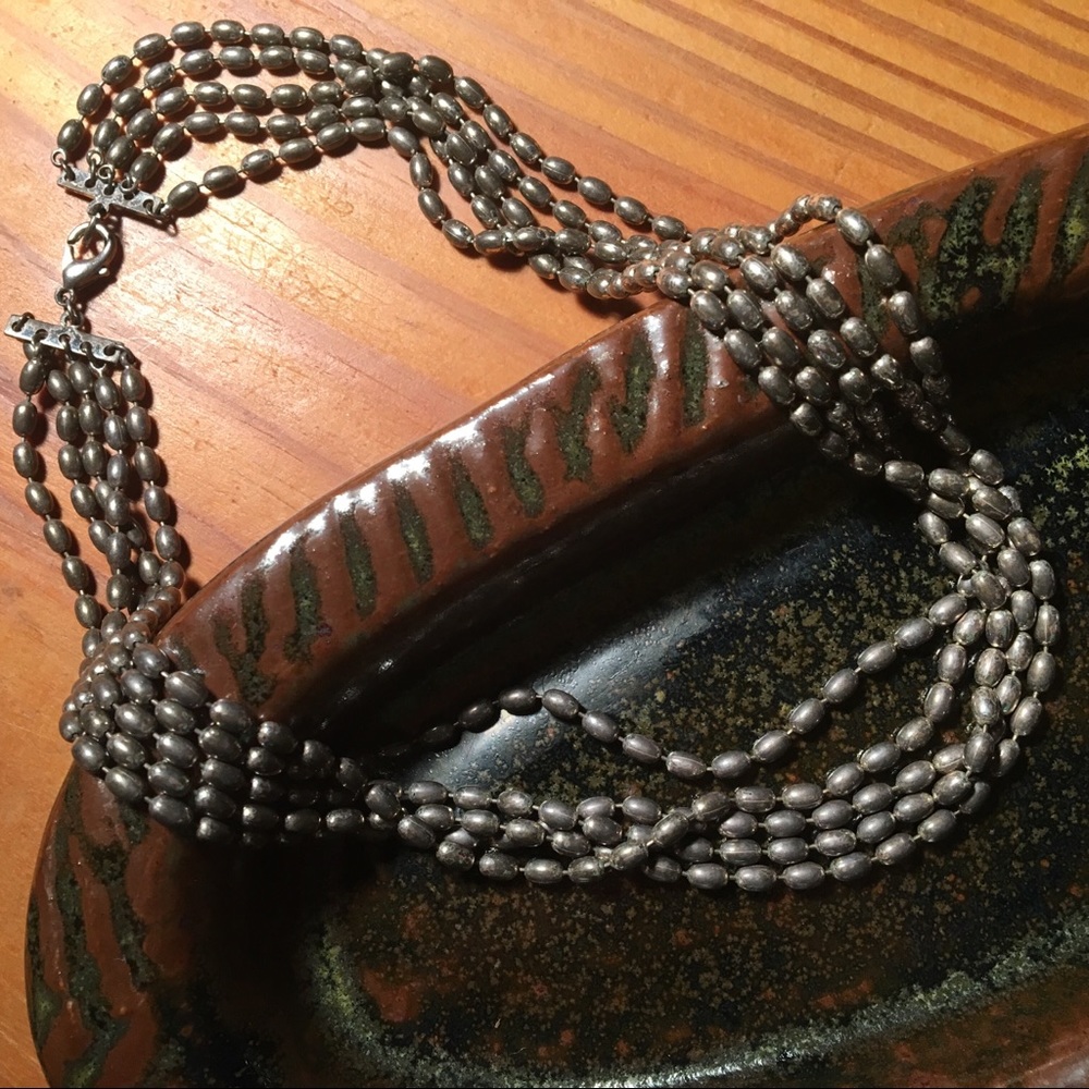 Vintage Silver Beaded Choker