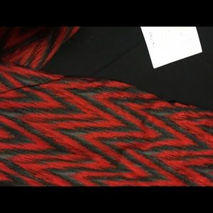 Lularoe zebra black red and gray Os