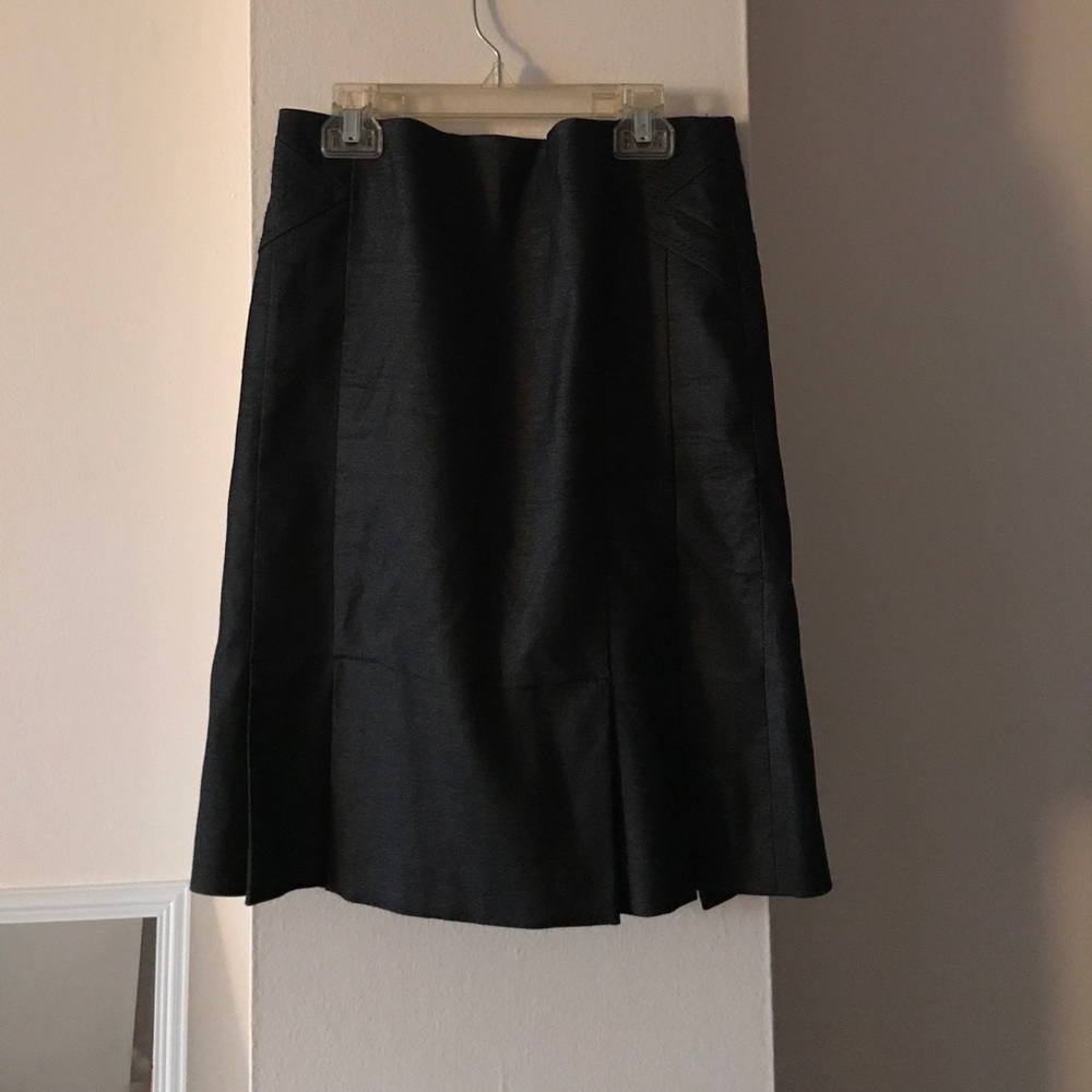 Bebe Charcoal Pleat Bottom Skirt