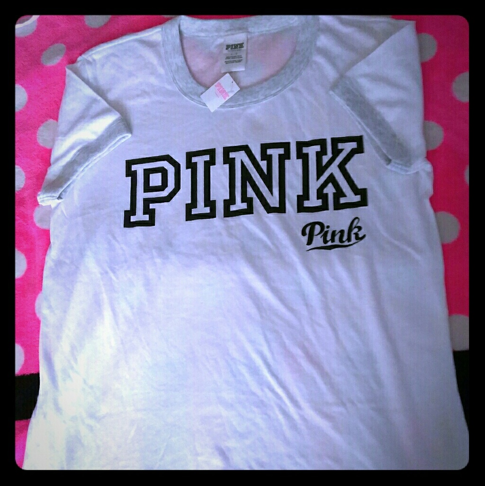 Nwt PINK Lg ringer tee can also fit medium