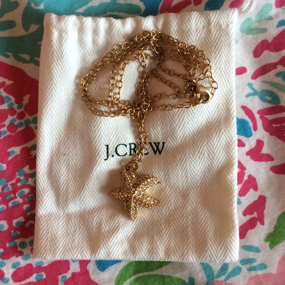 Jcrew jeweled starfish long necklace