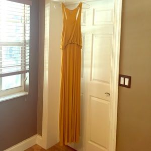 Sunflower yellow maxi racerback dress