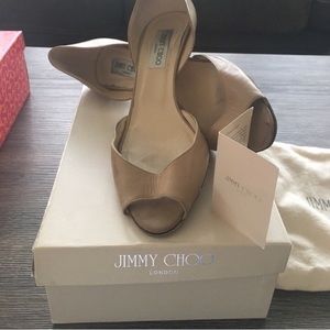 Jimmy Choo nude leather heels 10.5