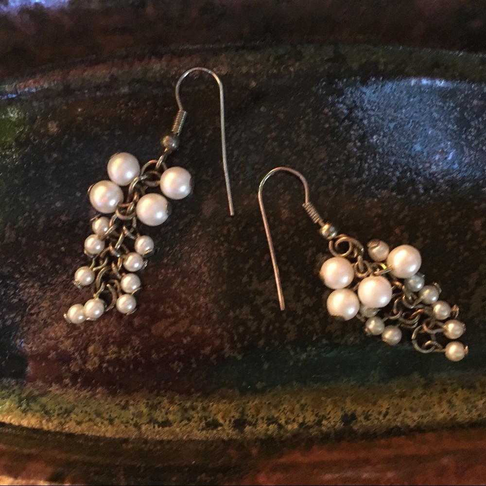 Vintage Pearl Cluster Earrings