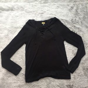 Prince Fox black criss cross sweater