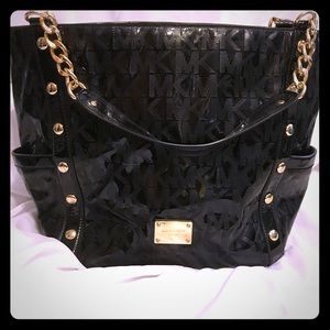 Michael Kors Large mirror black delancy tote