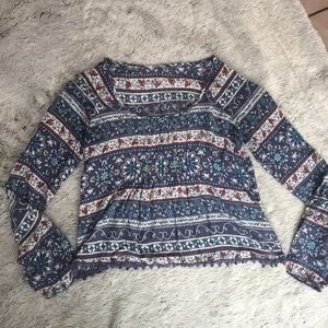 Floral patterned long sleeve blouse