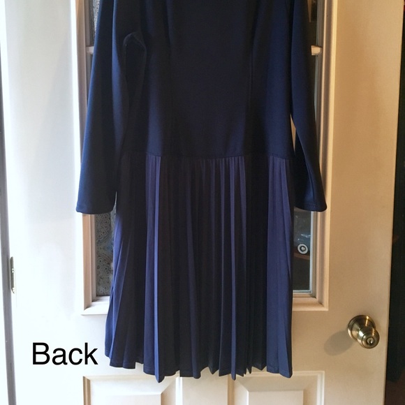 Long sleeve dress w pleated skirt - Picture 2 of 3