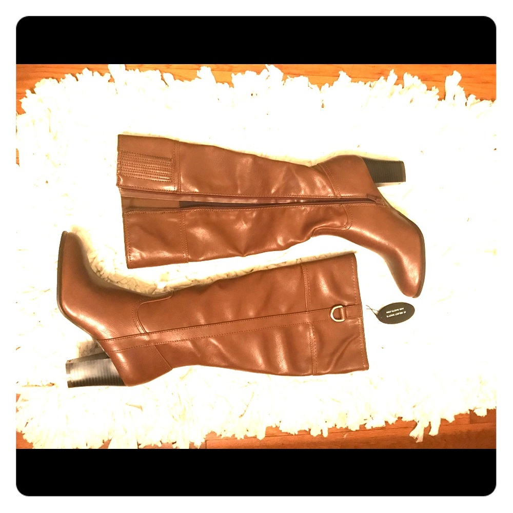 7.5 Cognac wide calf Alfani dress boots.