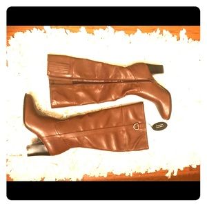 7.5 Cognac wide calf Alfani dress boots.