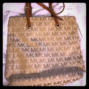 *SALE* Michael Kors canvas brown khaki mk tote