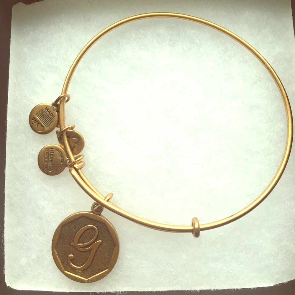 Alex and Ani "G" Initial Bracelet Gold