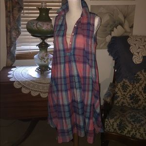 Plaid smock detail dress/slip from Anthropology