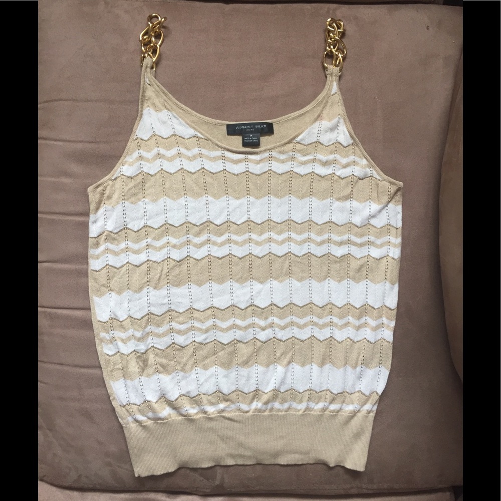 August Silk gold tone chain straps