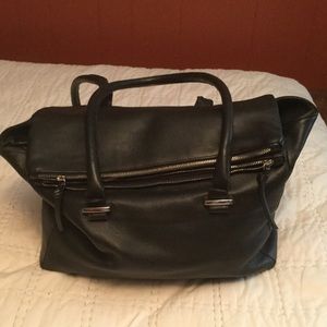 Black leather travel bag