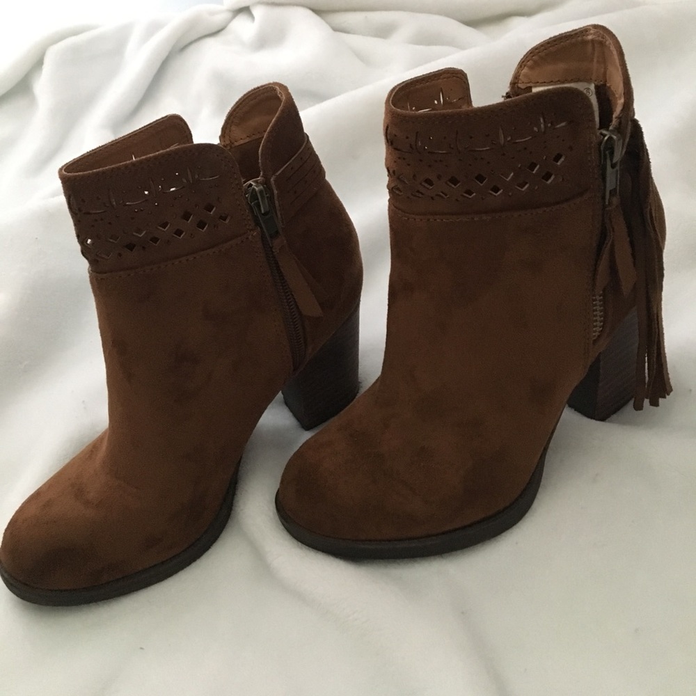 Francesca's Brown Suede Booties