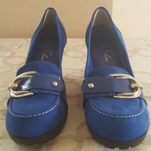 Marc Fisher Blue Suede Wedge shoes