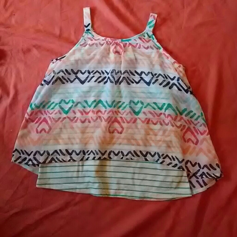 Girlz white colored striped tank top