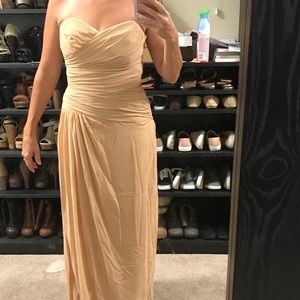 Floor length gold dress