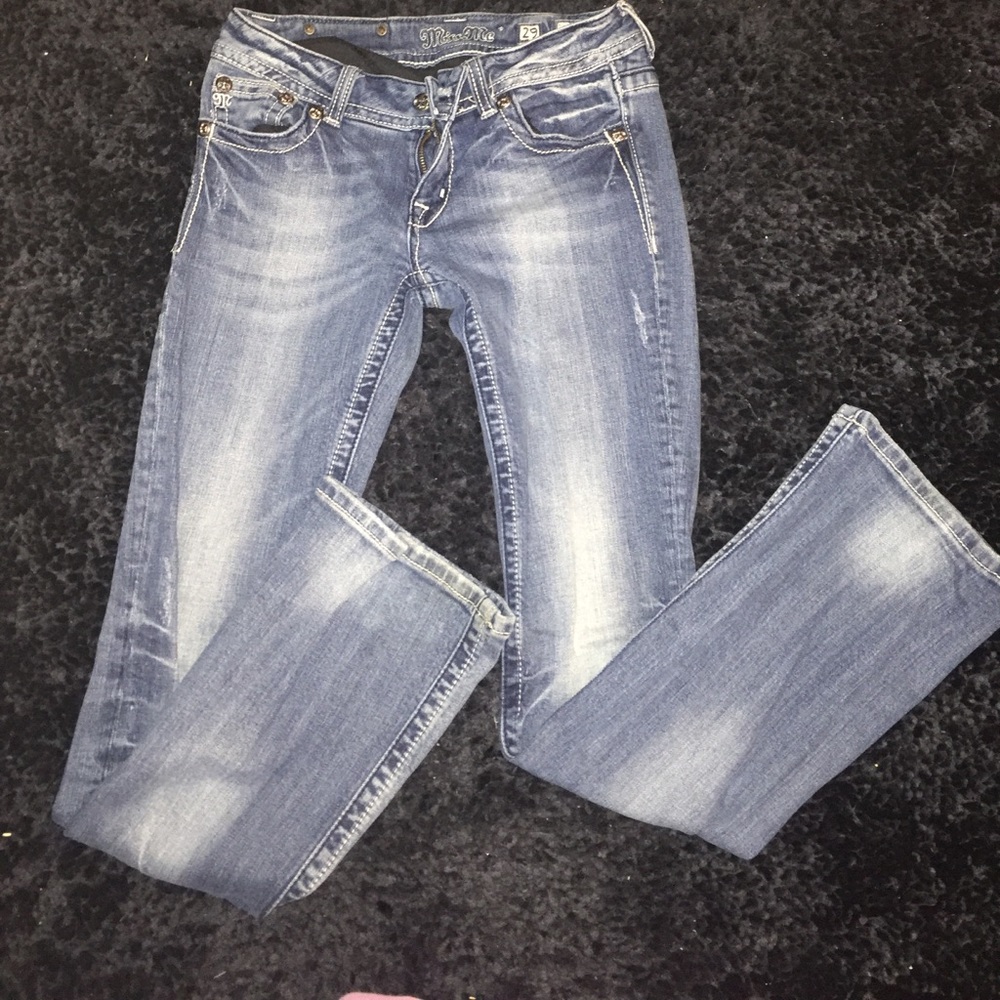 Miss Me studded fade wash boot cut jeans !