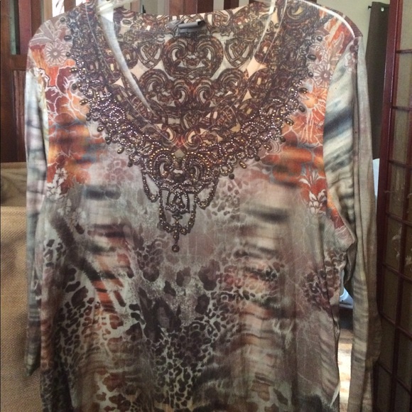 ND Tops - Beautiful fall colored long sleeve shirt. 2XL