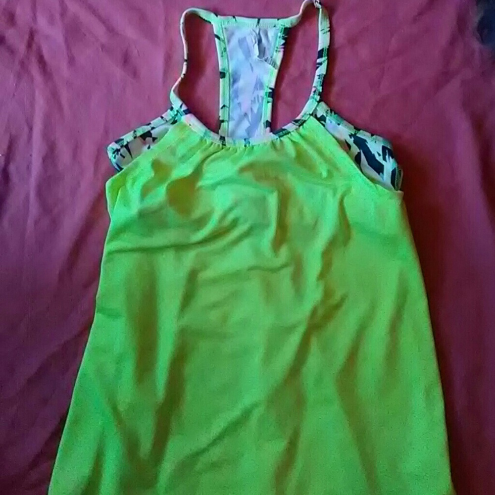 Girlz neon yellow racerback tank top