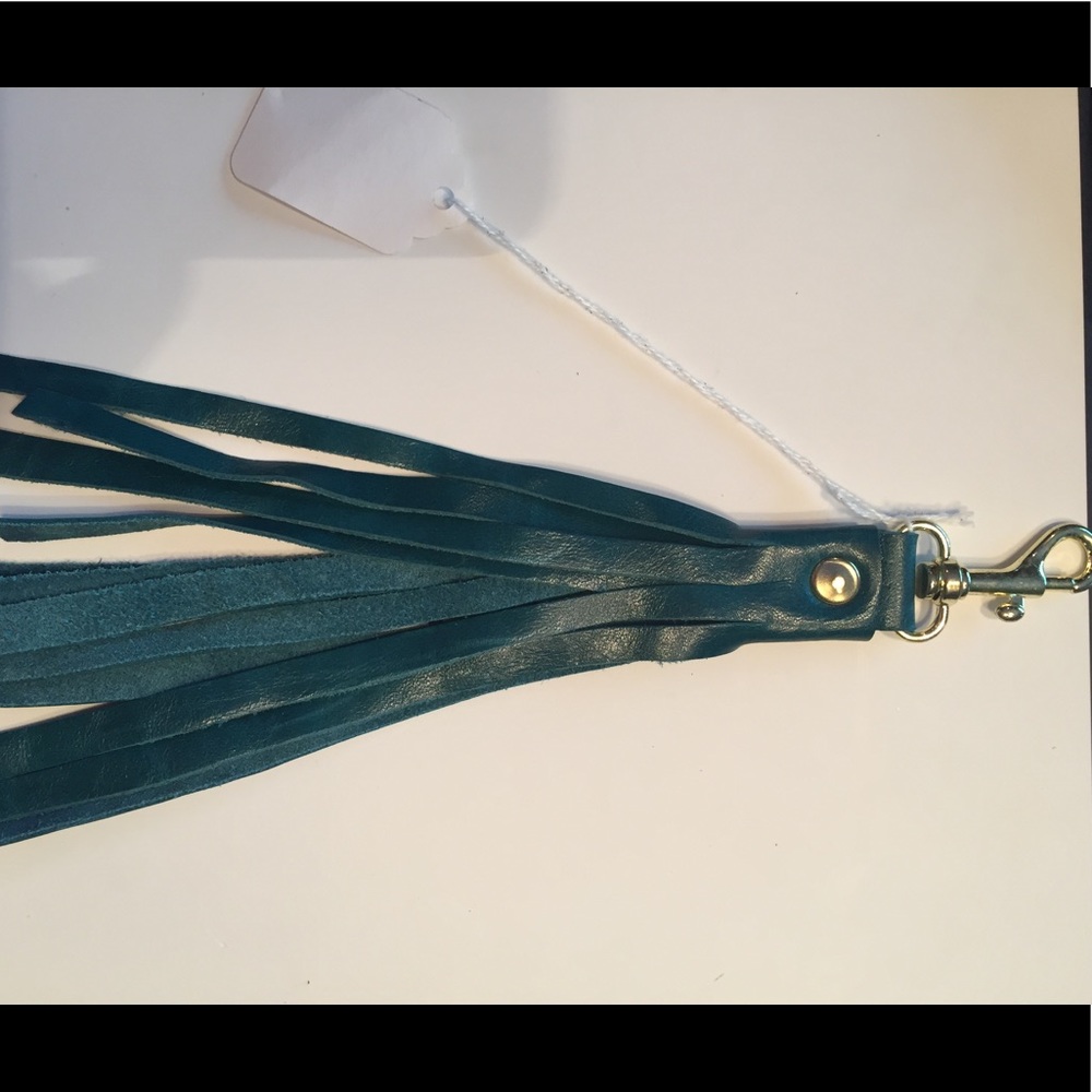 Handmade leather key chain .