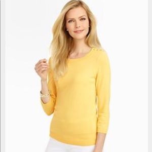 Lollipop yellow Talbots cotton/rayon blend sweater