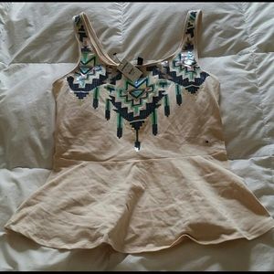 Peplum Sequin Express Tank Top