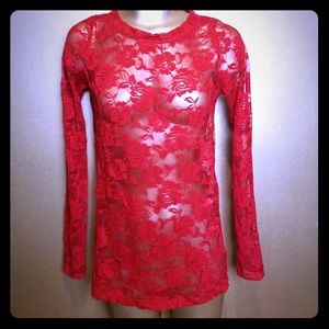 Red lace top