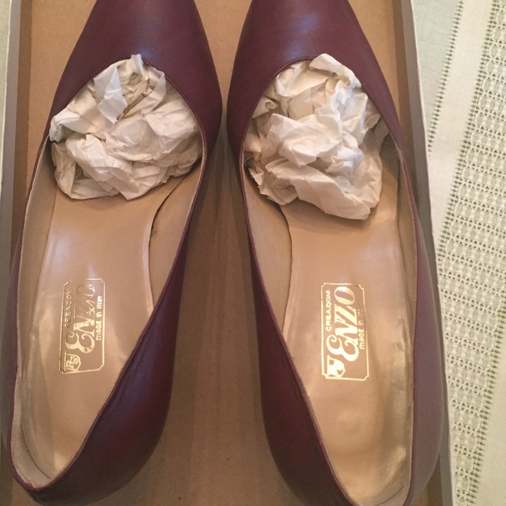 Enzo wine color heels