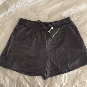 Gray satin shorts