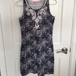Navy lily umbrella dress