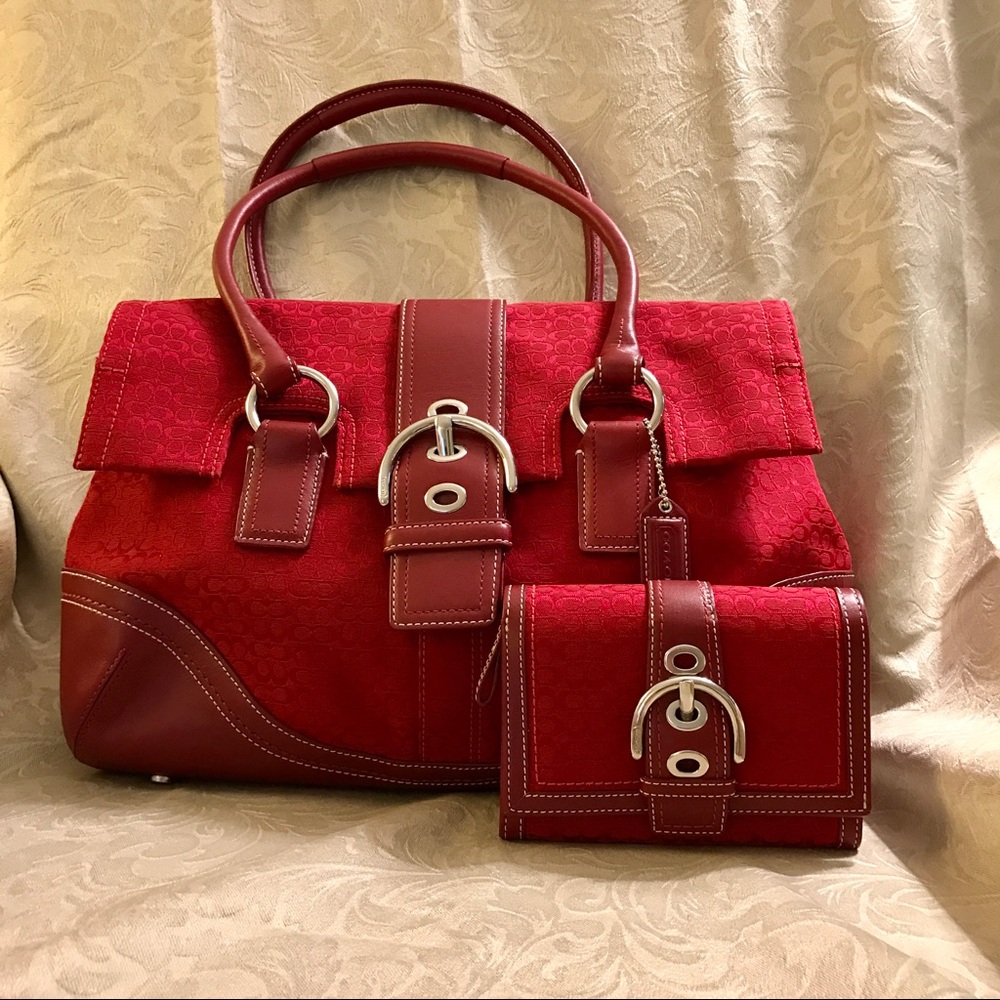 Coach satchel handbag and matching wallet EUC