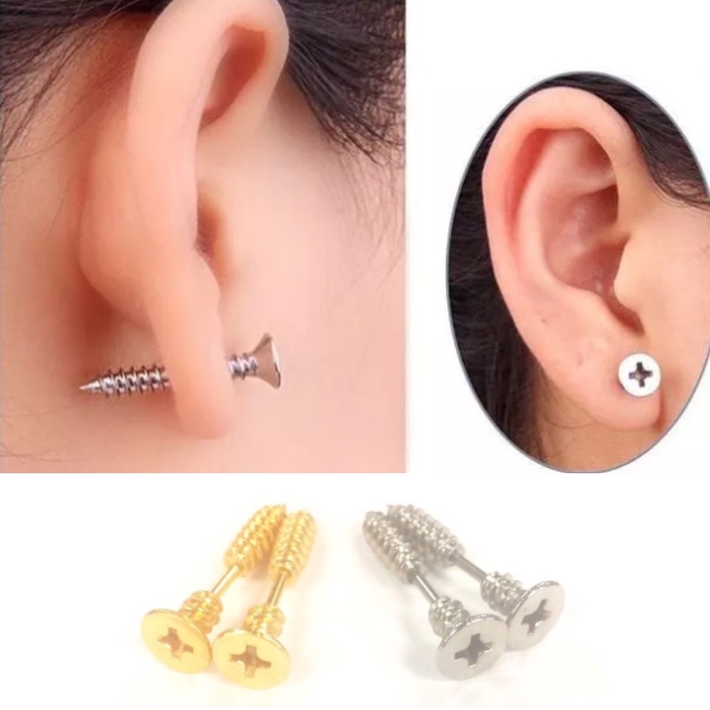 🔴2 pairs for $15🆕Screw ear studs/earrings