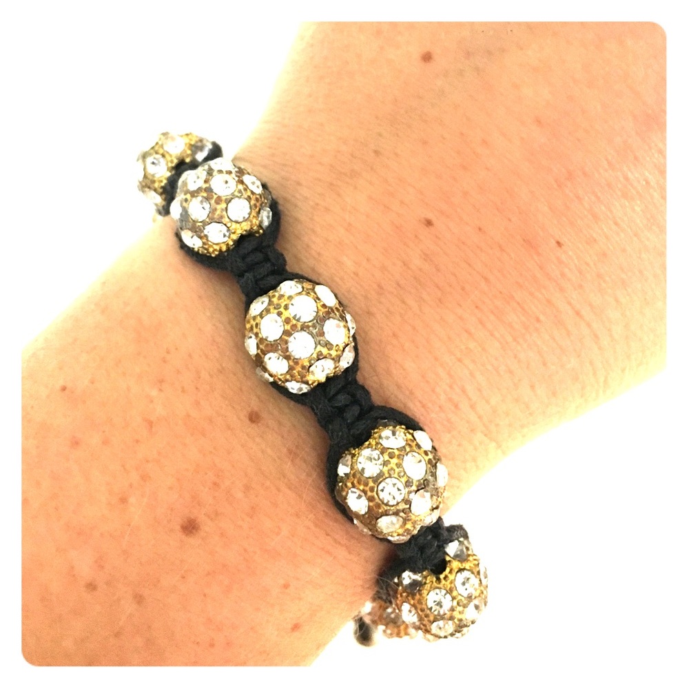 Crystal gold ball braclet