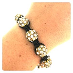 Crystal gold ball braclet