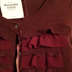 AnF cardigan with ruffle front