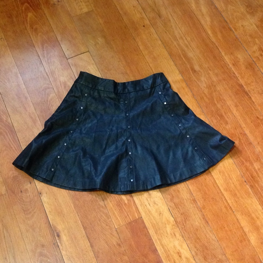 Black Faux Leather Mini Skirt