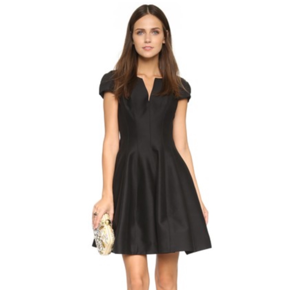 Black Halston Heritage Cap Sleeve Dress