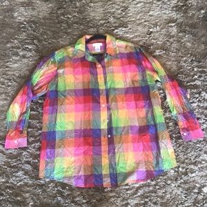 Isaac Mizrahi Large Multi-Color Long Sleeve Shirt