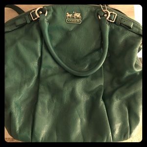 Turquoise Coach shoulder bag