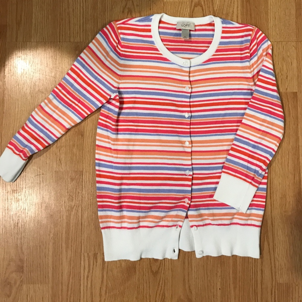 Loft striped cardigan. Great condition size XS