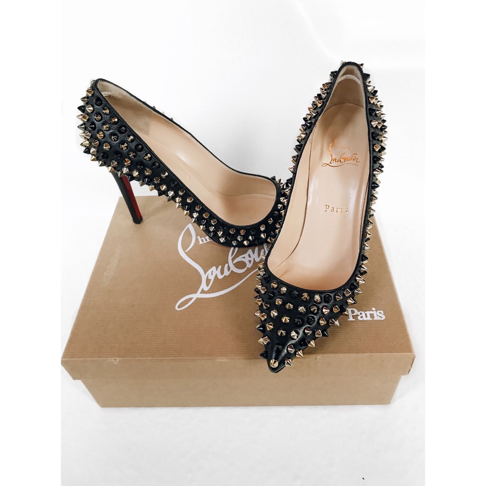 Christian Louboutin Pigalle Spikes 100 Nappa Heels