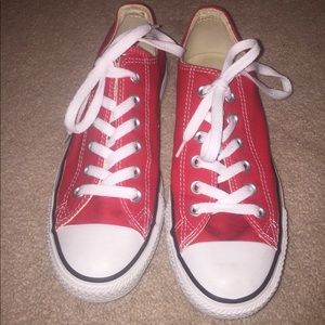 Red all star converse - low top size 8 women's