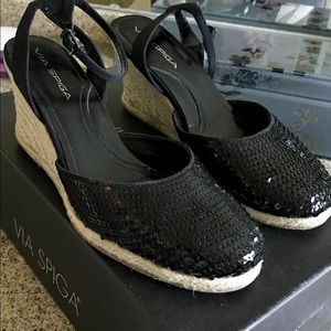 Via Spiga Wedge Flat Beaded Espadrilles Shoes
