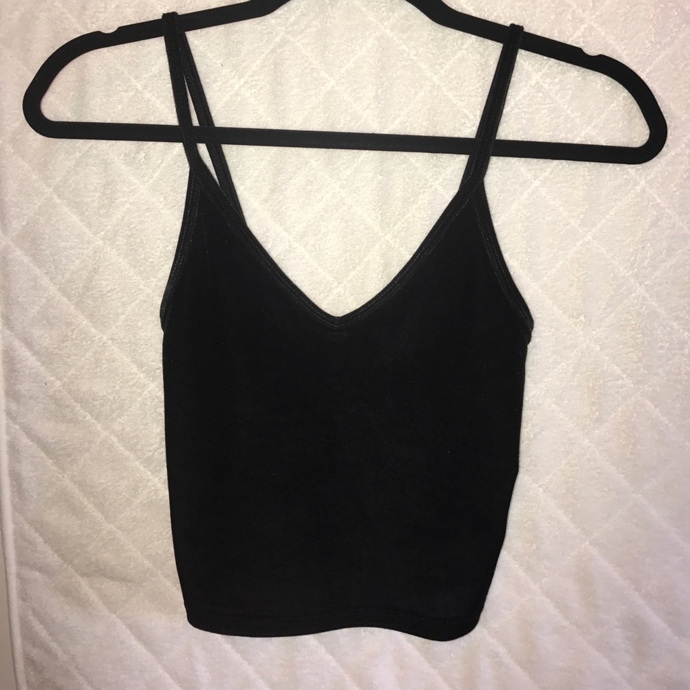 Brandy Melville velvet crop top