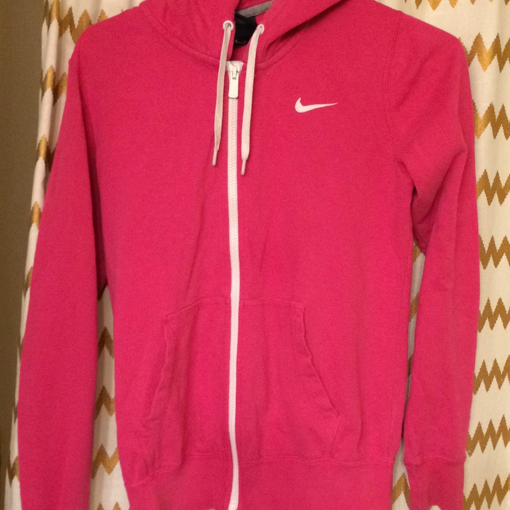 Nike pink zip up hoodie