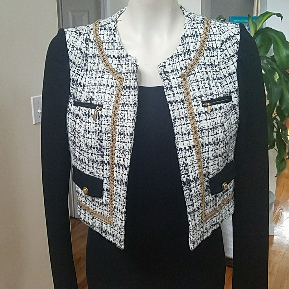 Tweed and ponte knit jacket size 0